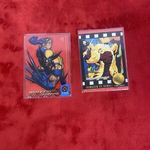 Fleer Marvel fleer ultra Wolverine #6 & #91 Sabertooth Animated X-Men Lot Of 2
